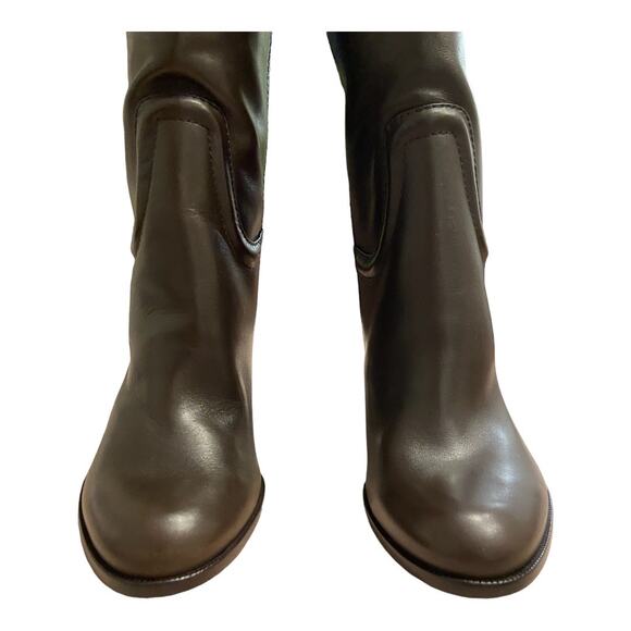 Alexandre Birman Lauren Ttk 90 Leather Heeled Boots Knee High Dark Brown Size 40 - Picture 7 of 14